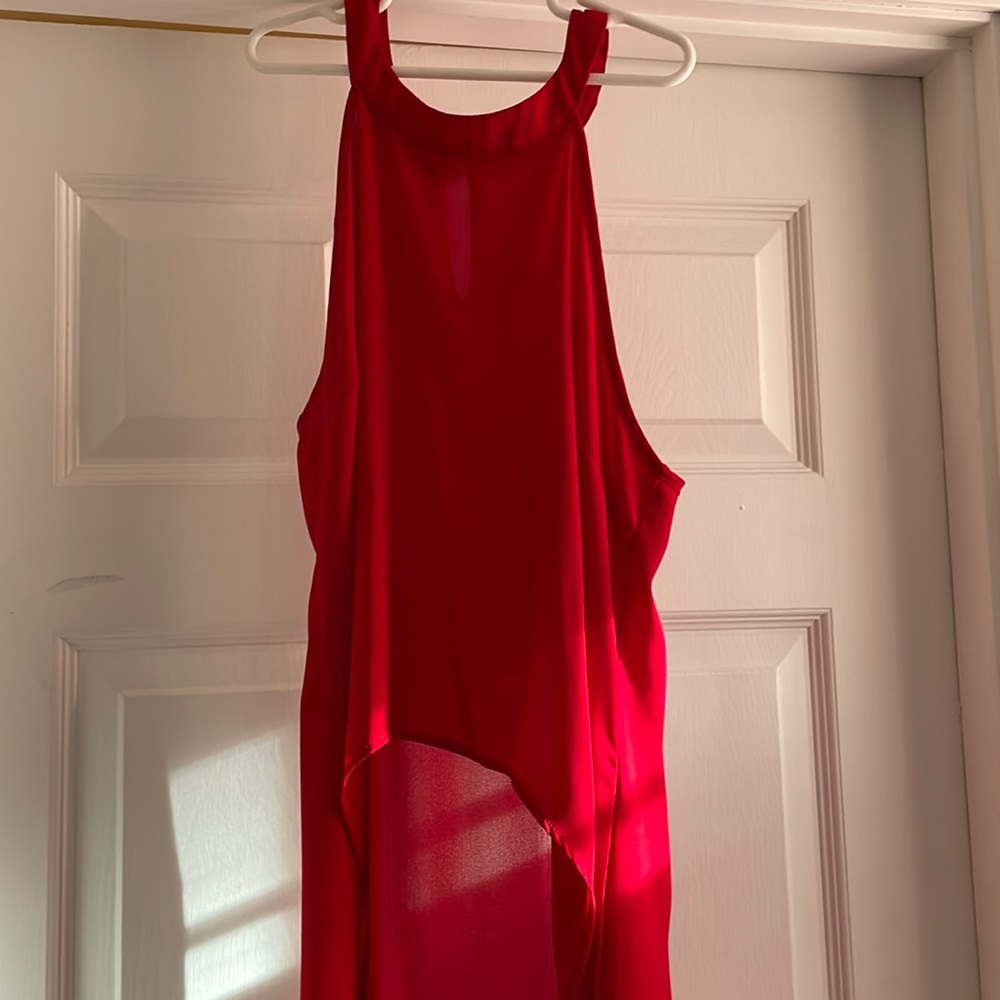 Red High Low Blouse